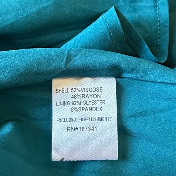 Hello Molly Seraphina Strapless Satin Maxi Dress Teal Size S New With Tag - Picture 14 of 15